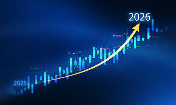 istock Growth graph a year 2026 of business and data analysis. Development to success in year 2026. 2240136076
