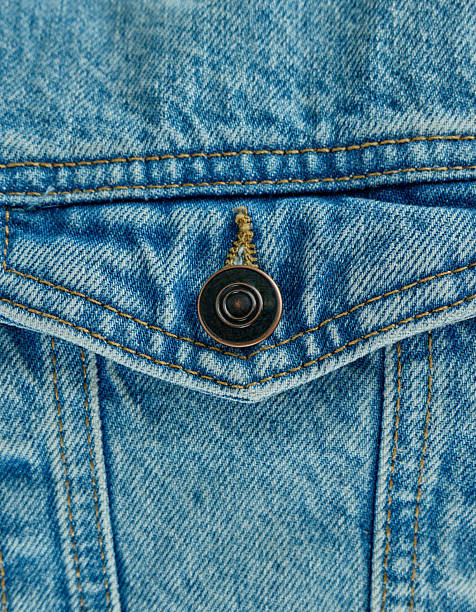 istock Close up of a button on a denim jacket 2240136828