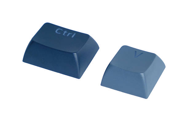 istock Blue Ctrl And V Keyboard Keycaps: Close-Up Of Computer Shortcut Keys For Copy Paste Concept 2240138550