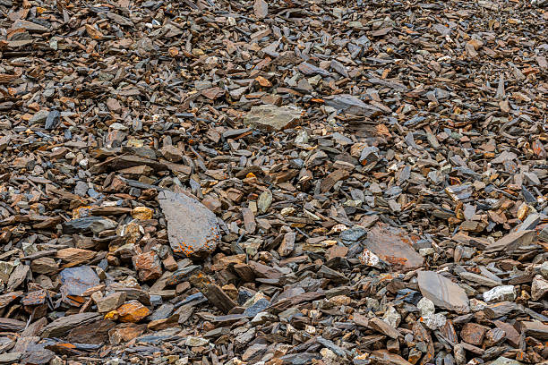 Rugged landscape features numerous rocks of varying sizes and shades of brown, gray, and orange. Natural environment creates a desolate, barren atmosphere under daytime light.