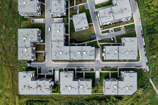 istock Apartment buildings from above 2240139837
