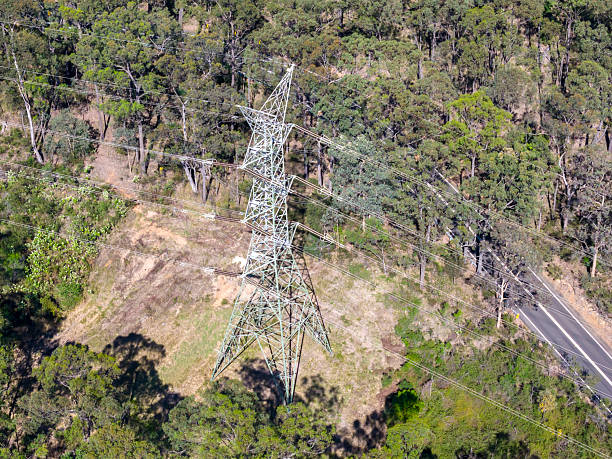 istock Aerial view of an electrical transmission tower 2240142703