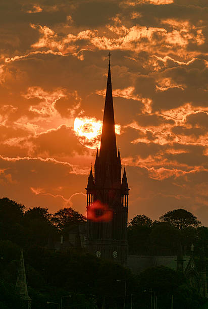 Sunrise, St Colmans Cathedral.  Cobh.  Ireland