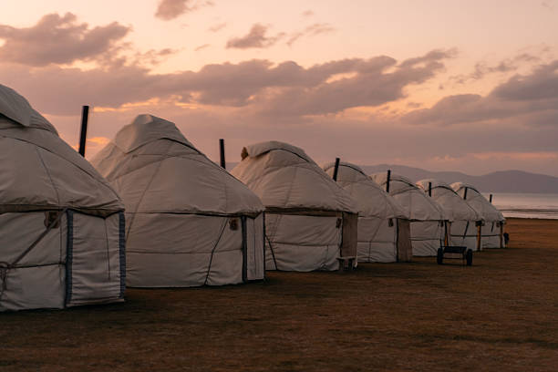 Starry sky,Yurts on the Hulun Buir Grassland,Pasture,Hulun Buir,Inner Mongolia Autonomous Region,China,Asia.Greater Khingan Mountains.