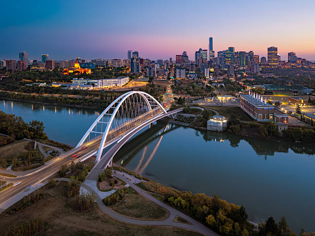 istock Walterdale Bridge and downtown Edmonton skyline at dusk, Alberta 2240155431