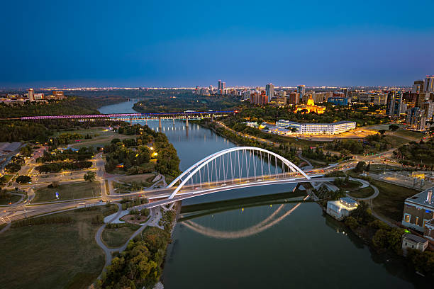 istock Walterdale Bridge and downtown Edmonton skyline at dusk, Alberta 2240155451