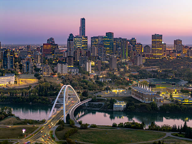 istock Walterdale Bridge and downtown Edmonton skyline at dusk, Alberta 2240155461