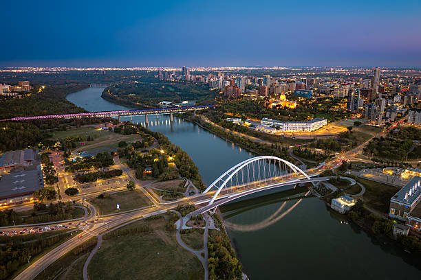 istock Walterdale Bridge and downtown Edmonton skyline at dusk, Alberta 2240155644