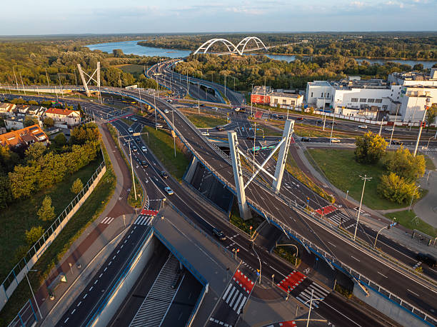 istock Aerial View of a Modern City Highway Interchange 2240163635