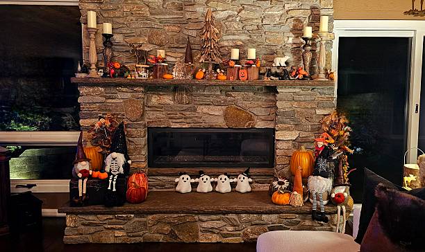 istock Halloween Scene by the Fireplace 2240193517