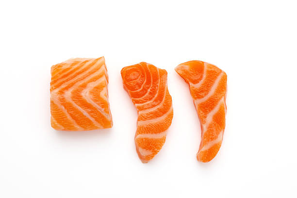 istock Salmon raw sashimi on white background 2240200987