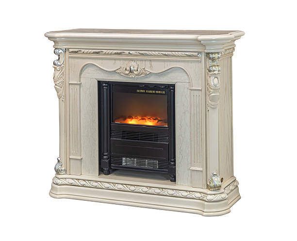 istock White Classic Vintage Electric Fireplace 2240202290