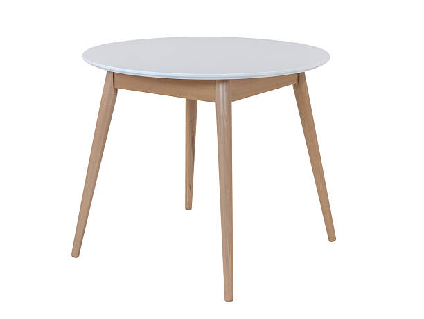 istock White and brown round wooden table 2240202428