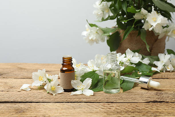 istock Jasmine flowers, tea, essential oils with space for text 2240203448