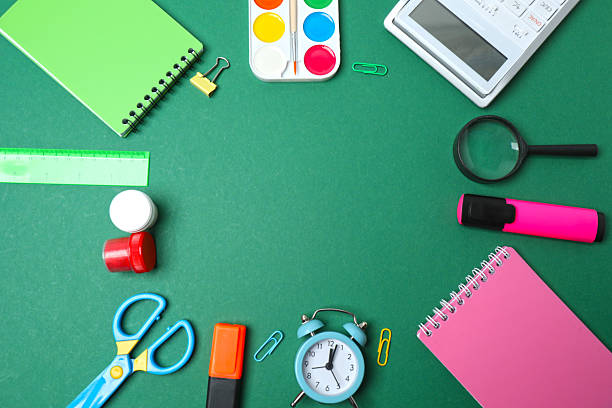 istock children's stationery on the background 2240204801