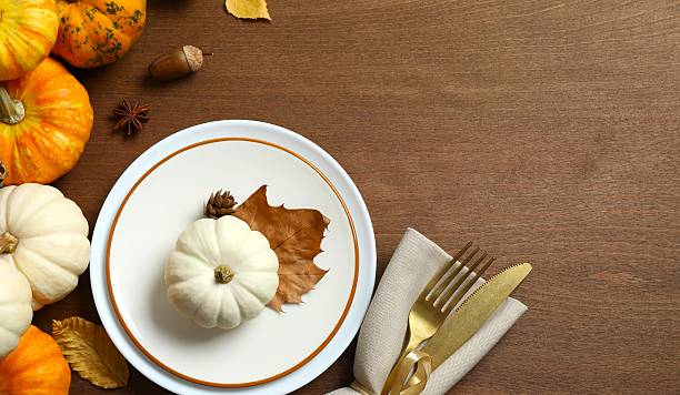 istock Pumpkin, serving plate on wooden background 2240204994