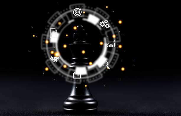 Chess board for business strategy and leadership assignment concept of team player or business team and leadership strategy or strategic planning and human resources organization risk management.