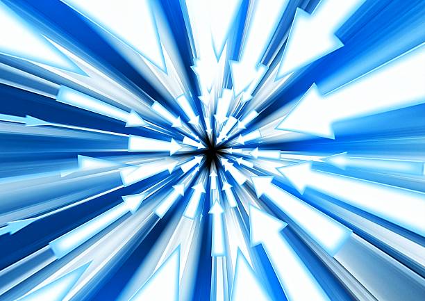 istock 3d illustration of countless abstract blue light arrows moving 2240217781