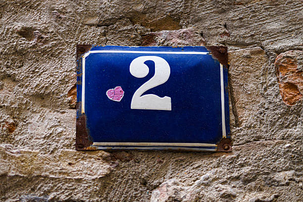 istock Street sign with number two, 2 2240222988