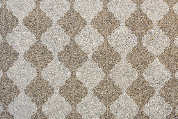 Fine stone floors of various colors with symmetrical patterns