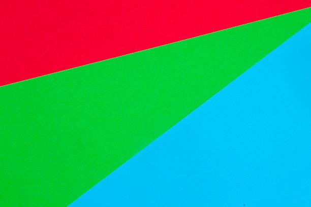 Red, blue and white geometric 3d colored paper background