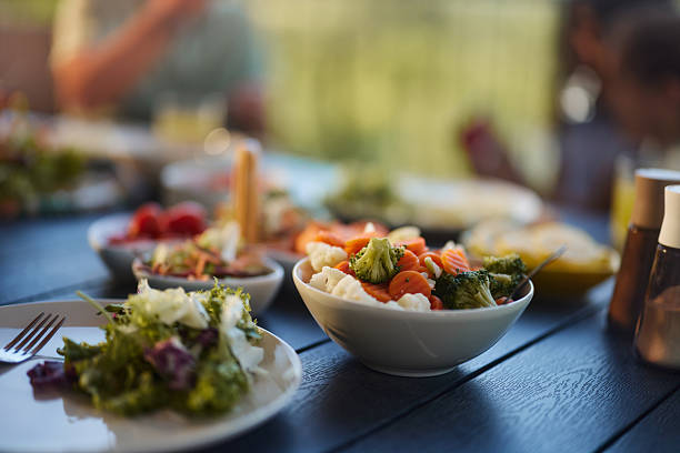 Close up of healthy food for lunch on the table.