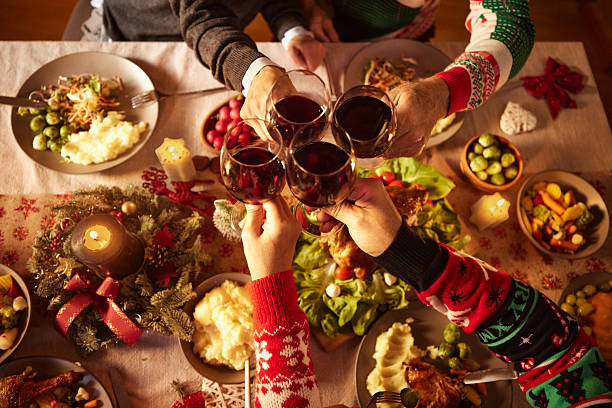 istock Celebratory toast on Christmas lunch! 2240229315