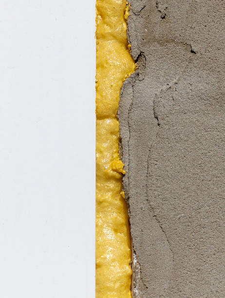 istock A yellow line is painted on a wall 2240230082