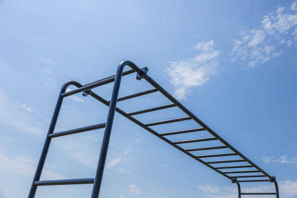 istock Horizontal bars in a park under a clear blue sky offer a great spot for outdoor exercise and fitness training sessions throughout the day 2240232137