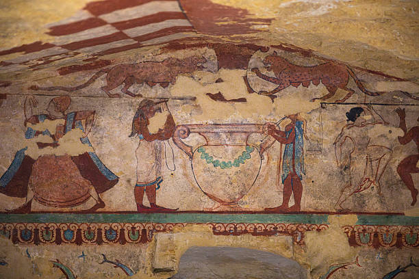 istock Ancient Etruscan Tomb Wall Painting 2240234368