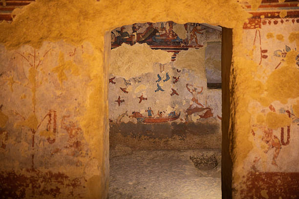 istock Ancient Etruscan Tomb Wall Painting 2240234393