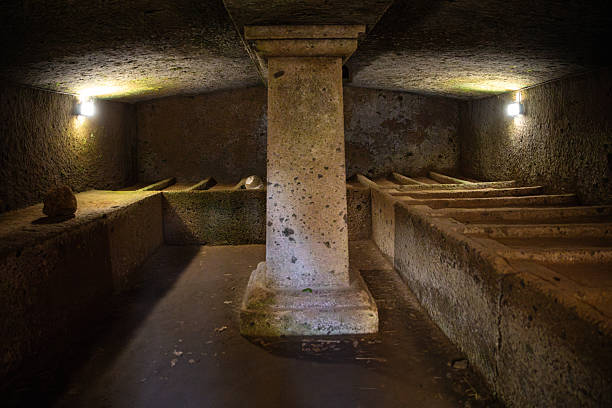 Inside the Mausoleum of Romulus on the Appian way of Rome