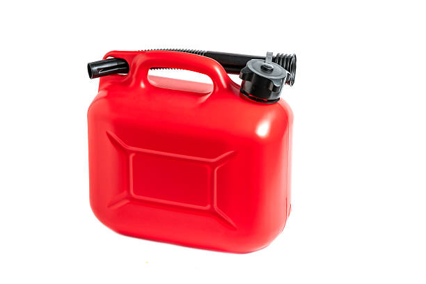 istock Red jerrycan isolated on white background, canister for gasoline. 2240237014