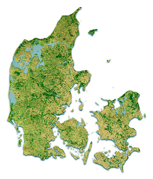 istock Denmark Satellite Topographic Map 3D Render Isolated Color 2240242725