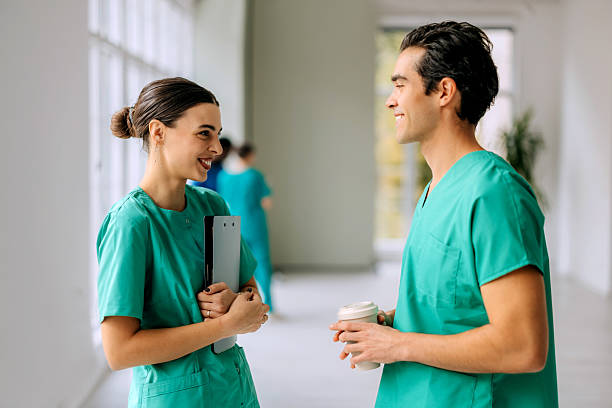 istock Two medical colleagues talking in hospital 2240256117