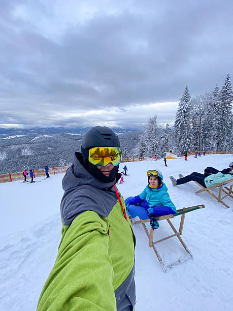 istock Skiing Selfie on Snowy Mountain Slope 2240256763