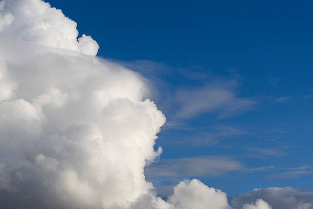 Beautiful white clouds on a blue sky, natural background.\