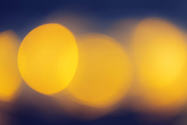 Gold shining xmas lights in blur for background