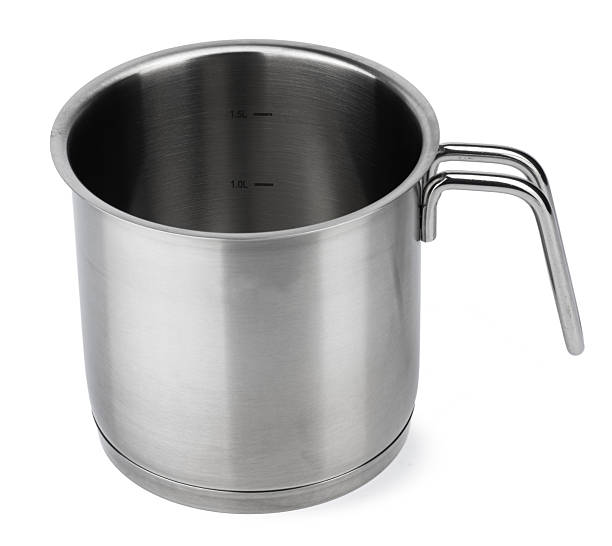 istock Stainless steel milk boiler jug isolated on white 2240269061