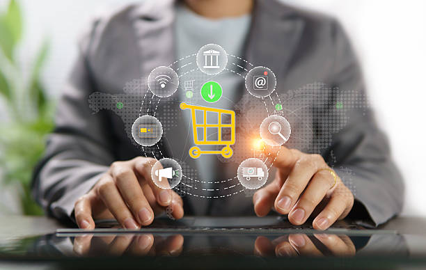 istock Integrate shopping channels through smart online and offline platforms to seamlessly connect global trade destinations and consistently deliver exceptional customer experiences. Omni-channel marketing 2240269599