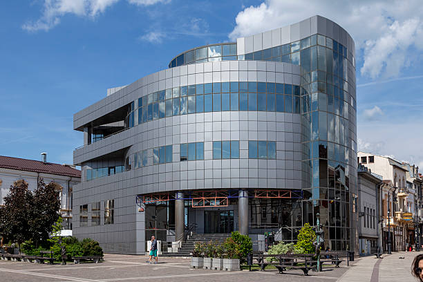 Craiova, Dolj County, Romania – May 14, 2022:  Modern building in downtown