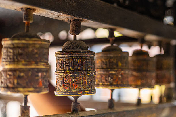 istock Aged Prayer Wheels with Patina in Kathmandu Temple 2240275843
