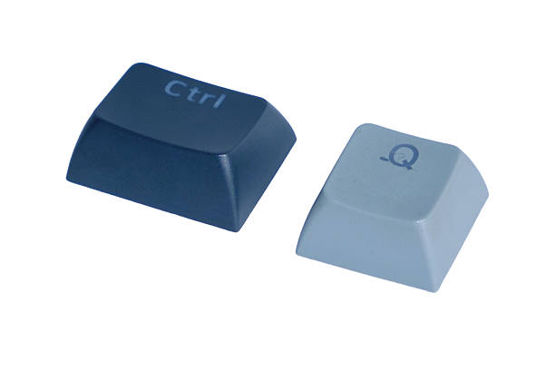 istock Two Keyboard Keycaps: Ctrl And Q, Blue Tone Keyboard Accessories For Computer Desk Decor Collection 2240279337