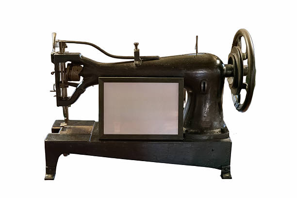 istock Vintage sewing machine used for crafting garments in a workshop setting during the early 20th century 2240282560