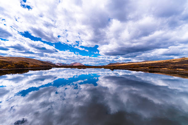 Beautiful landscape view of the Brooks area in Katmai National Park in Alaska.