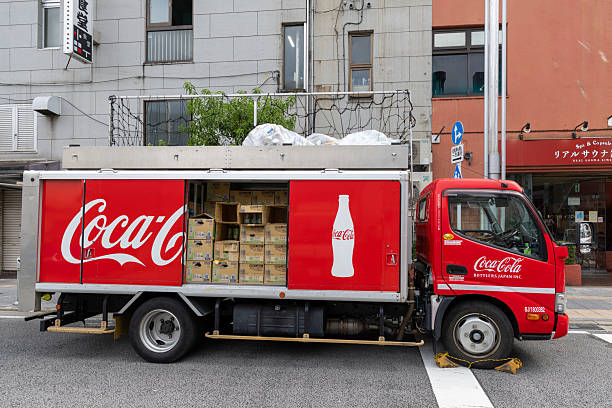 Tokyo, Japan - September 23, 2025 : Coca-Cola delivery truck in Tokyo, Japan.