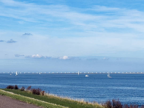 View over the Eastern Scheldt  in Wemeldinge, a village located in the province of Zeeland in the Netherlands.