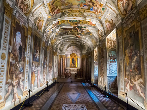 View of the interior of the Church of Saint Ignatius. In Rome, Italy