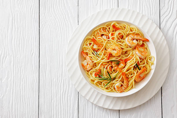 istock yummy spaghetti with shrimps in a white bowl 2240303056