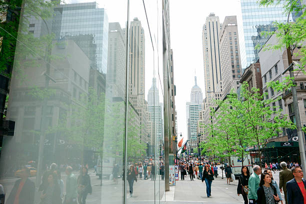 New York City, NY - September 06, 2013,: People walking and shopping on 5th avenue in Manhattan, New York